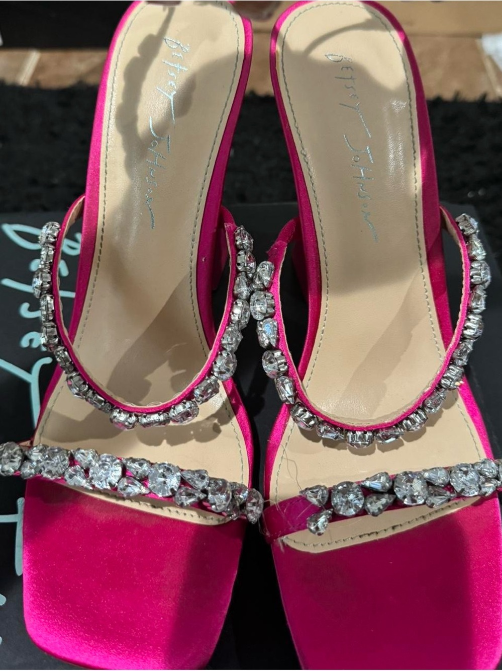 Betsey Johnson Fuchsia Jeweled Heels
